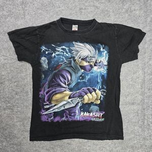 Kakashi Gaiden Shirt Medium Black‎ Anime Naruto Graphic Double Sided Tee